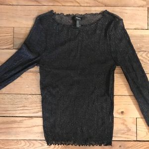 Forever 21 glitter see through top
